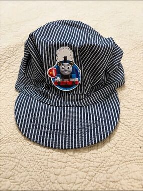 Thomas & Friends Navy and White Striped Kids Hat with Thomas Engine Badge